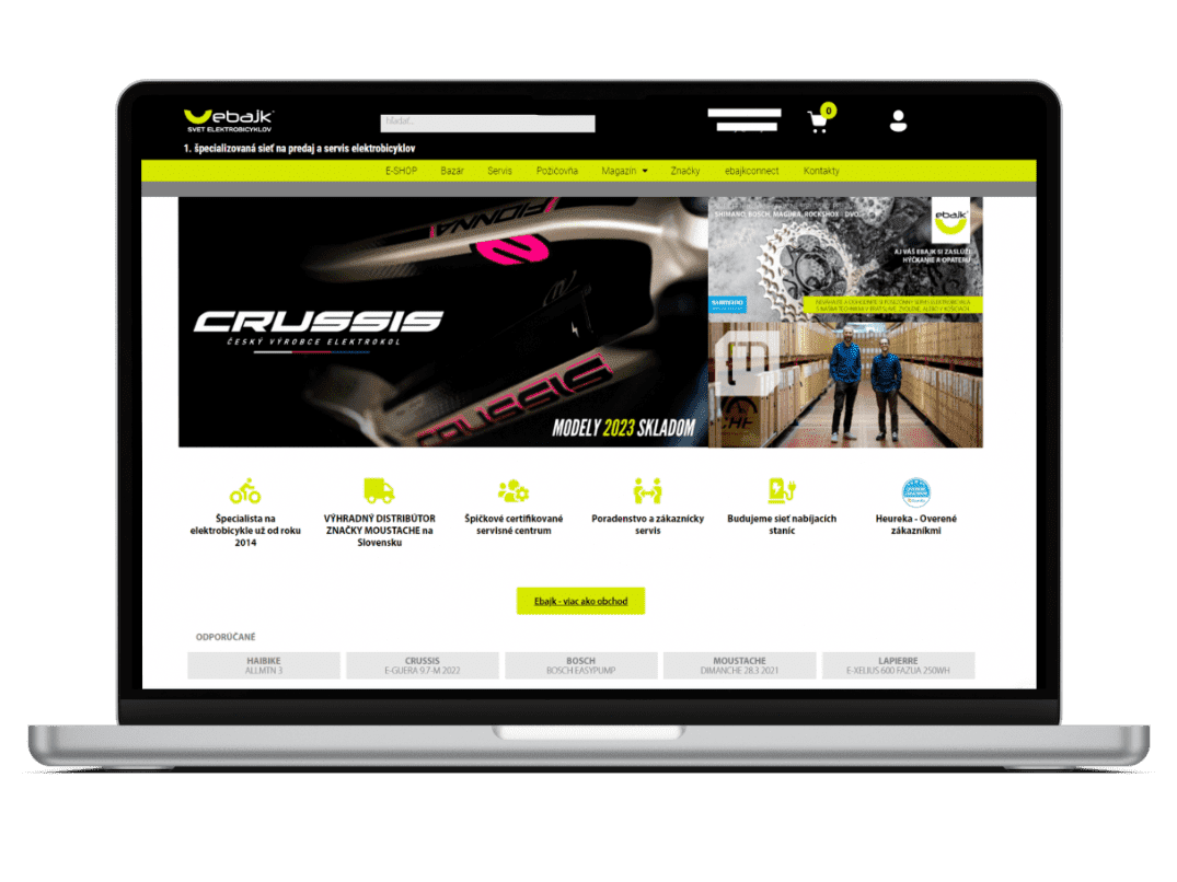 eBajk — E-shop pre elektrobicykle s MRP integráciou