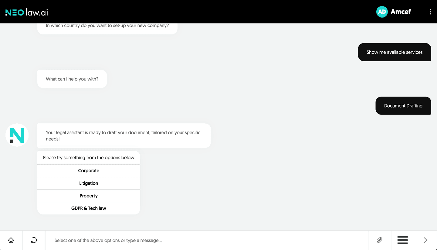 Neo.law — vista previa del contexto