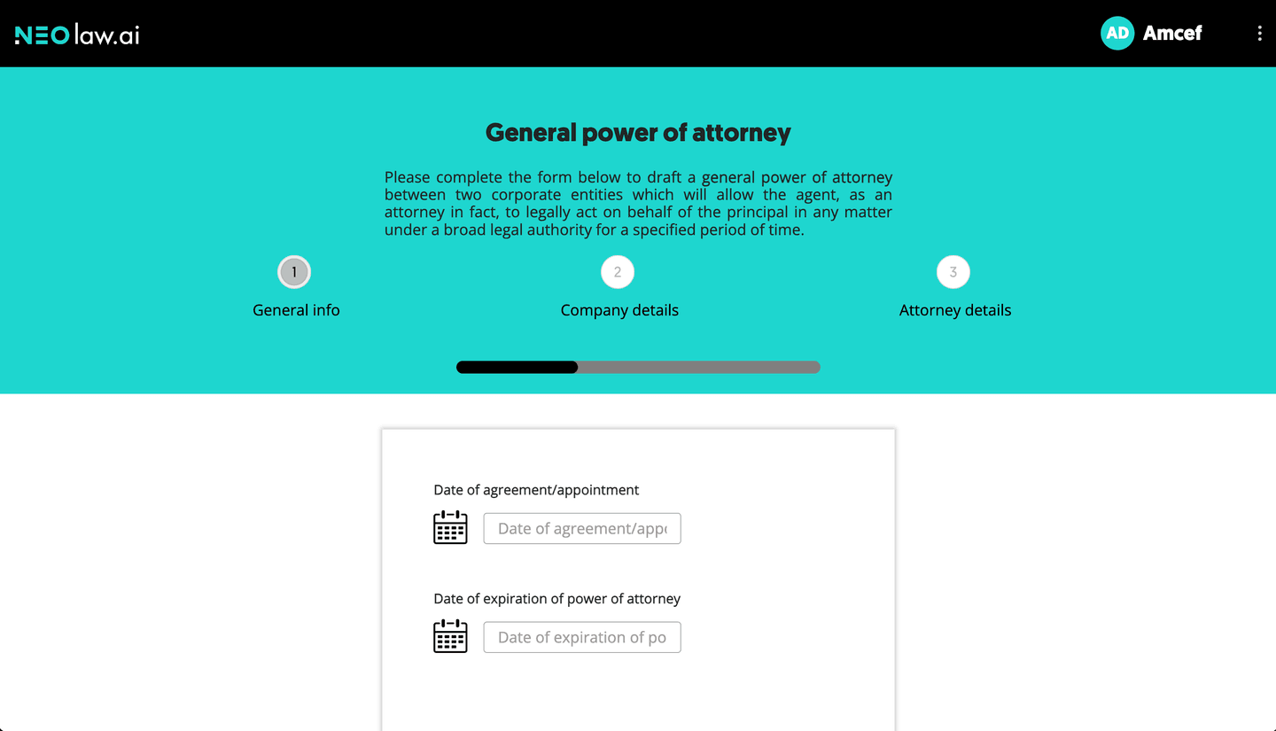Neo.law — vista previa de la solución