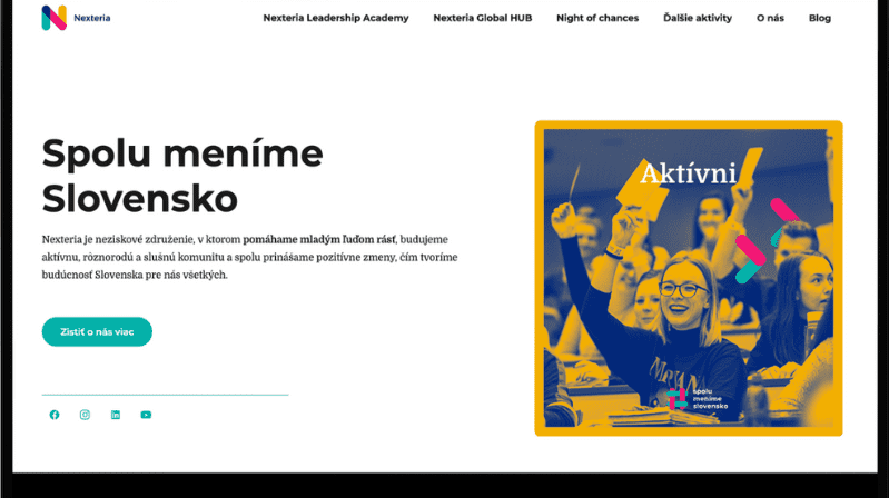 Nexteria — Nový dizajn webstránky pre Nexteria