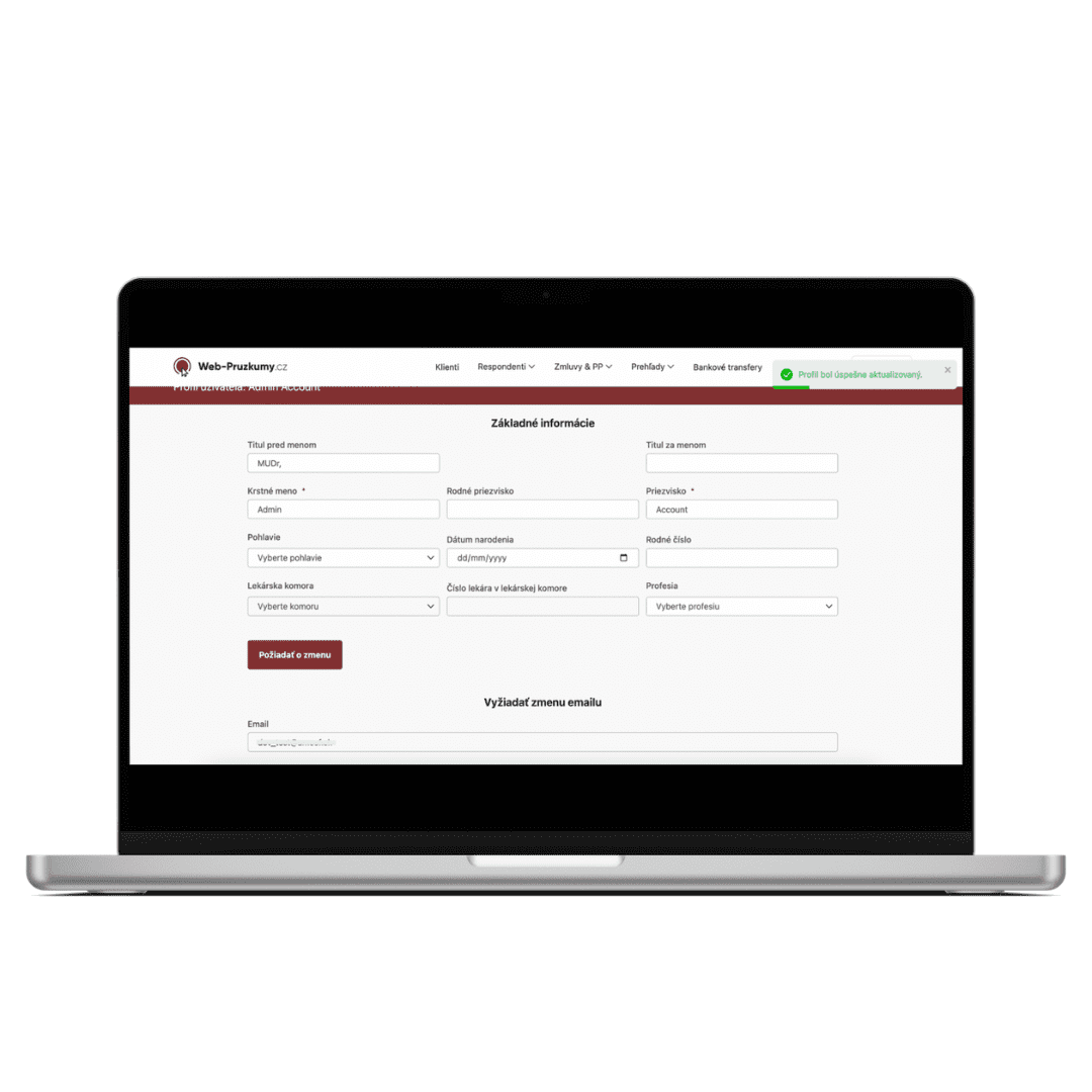 Web-prieskumy / Web-průzkumy — Portál pre farmaceutické prieskumy