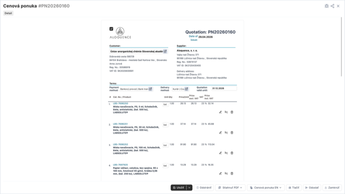 Aloquence s.r.o. — Aloquence – jednotný ERP pre distribúciu zdravotníckeho materiálu s OCR vyťažovaním dokladov